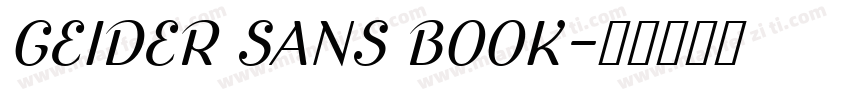 GEIDER SANS BOOK字体转换